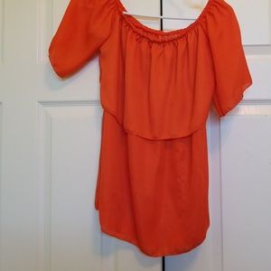 Burnt Orange Cold-Shoulder Top